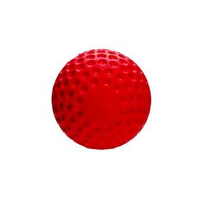 High Quality 9 Red PU Dimpled Training Baseball Machine Ball Cricket Ball
